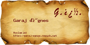 Garaj Ágnes névjegykártya
